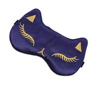 NIYANGLE 1pc Adjustable Artificial Silk Cartoon Cat Eye Mask Comfortable Sleep Eye Cover for Light Blocking for Travel and Relaxation Navy Blue for Friends and Family