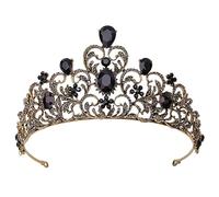 NIYANGLE 1pc Alloy Headdress Tiaras for Women Gem Tiaras Wedding Jewelry Tiara Hair Accessory for Women Star Tiaras Bride Accessories Hair Accessories for Prom Bridal Accessories Black