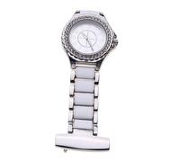 NIYANGLE 1pc Chic Pocket Watch Retractable Clip Silver Rolling for Medical Professionals Material for and Doctors