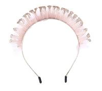 NIYANGLE 1pc Lace Hairband with Happy Birthday Letters Pink Glitter Party Accessory for Sweet Elegant Design for Birthdays and Festivals