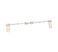 NIYANGLE 1Pc Rhinestone Inlaid Wedding Hair Comb for Brides Charming Floral Headpiece Jewelry Elegant Hair Accessory for Special Occasions Gold Tone Design for Bridal Parties