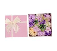 NIYANGLE 1pc Square Box Simulated Rose Flower Soap Box for Home Decor and Special Occasions Beautiful Artificial Flower Arrangement Elegant Packaging