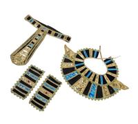 NIYANGLE 1Set Egyptian Pharaoh Costume Accessories Ancient Outfit with Collar Wristbands Belt for Halloween Party and Stage Performances Durable Lightweight Design with Shiny Finish