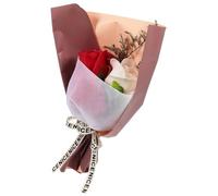 NIYANGLE 1Set Realistic Soap Rose Bouquet Present Box Handmade Artificial Flowers for Indoor Decoration Romantic Present for Friends Family Beautiful Floral Ornament