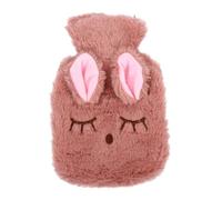 NIYANGLE 1set Water Injection Hot Water Bag Cover Cartoon Eye-catching Bunny Design Removable for Warmth Aches Pains Relief