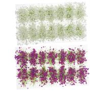 NIYANGLE 2 Boxes Resin Static Grass Tufts Miniature DIY Fake Grass Clusters for Model Railway Train Scenery War Gaming Sand Table Architectural Landscape Decoration