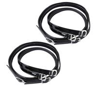 NIYANGLE 2 Pairs Replaceable Female Heel Straps Cross Style High Heel Shoe Bands Mirror Black Daily Use Fixing Bands for Women’s Pumps