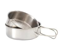 NIYANGLE 2 Pcs Foldable Stainless Steel Bowls for Camping and Outdoor Use, Portable Mini Hiking Bowls with No Deformation and Storage Bag Included