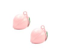NIYANGLE 2 Pcs Reusable Copper Peach Bell Accessories with Leaf Design, Easy Hanging Japanese Temple Style Pendants for DIY Hanging and Keychain Decoration