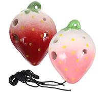 NIYANGLE 2 Sets Creative Strawberry Ocarinas for Beginners Lightweight Wind Instruments for Practice Play Musical with Sound and Smooth Craftsmanship Random Color