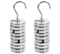 NIYANGLE 2 Sets Lab Slotted Weights Set with Hanger 100-500g Metal Small Heavy Slotted Mass Weights for Precise Balancing in Laboratory Experiment Jewelry Crafts Making