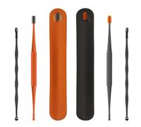 NIYANGLE 2 Sets Professional Double-Ended Ear Wax Removal Tool with Spiral Stainless Steel and Silicone Tips Practical Anti-Rust Ear Picks for Comfortable at Home