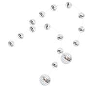 NIYANGLE 2 Strings of Silver Reflective Mirror Balls Glass Disco Ball Decorations for Doorways and Wedding Party Hanging Ornaments That Add Light Reflections