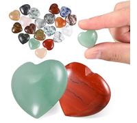 NIYANGLE 20 Pcs Natural Heart Shape Crystal Stones 20mm Diameter Random Color Small Heart Crystals for Meditation Decoration and Jewelry Making Random Color