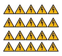 NIYANGLE 20 Sheets Electric Fence Warning Labels Warning Stickers Electric Shocks Label Decals Portable Strong Adhesion Paper 3.93x3.93x0.04in High Voltage Sign for Factories and Office