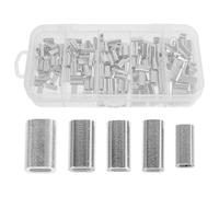 NIYANGLE 200pcs Aluminum Fishing Crimp Sleeves Kit Heavy Duty Performance and Precise Crimping for Saltwater and Freshwater Fishing Line Leader Rigging Accessories