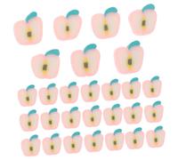 NIYANGLE 200pcs Apple Slice Polymer Clay Beads with Large Straight Lightweight Fruit Spacer Charms for DIY Halloween Christmas Bracelet Necklace Earring Jewelry Making