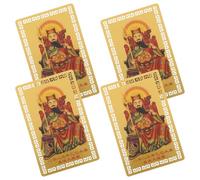 NIYANGLE 2025 Snake Year Taisui Gold Amulet Card Set 4pcs with Taoist Blessing Designs for Luck, Protection, and Feng Shui Purse Charm in Traditional Chinese Style