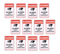 NIYANGLE 20pcs 24 Hour Video Surveillance Warning Stickers - Weather-resistant Security Camera Signs for Indoor and Outdoor Use, Cctv Premises Monitored Safety Labels