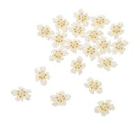 NIYANGLE 20pcs 3D Nail Charms Decor Jewels for Nails Artificial Charms Bulk White