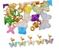 NIYANGLE 20pcs Butterfly Hair Pendants for Braids Spiral Accessories for Hair Beads for Dreadlocks Jewelry for Women and Girls