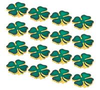 NIYANGLE 20pcs Four Leaf Clover Irish Pin Brooch Pin Elegant Metal Enamel Versatile Styling Gentle on Fabric for Women Men Parties Weddings St Patrick's Day Green Four-leaf Clover