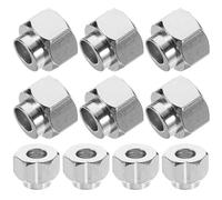 NIYANGLE 20pcs Isolation Nuts Hexagonal Eccentric Column V-groove Wheel Nuts Threaded inside Firm and Stable Silver A3 Iron Fasten along The Length of The V-groove Or Linear Guide for 3d