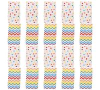 NIYANGLE 20pcs Kraft Paper Party Bags Mini Wrapping Bags for Presents and Small Items with Rainbow Stripes and Polka Dots, for Christmas and Party Decorations