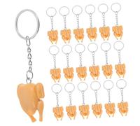 NIYANGLE 20pcs Mini Food Keychain Realistic Roasted Chicken Design Durable Simulation Fried Chicken Keyring for Bag Phone Keys Unique Collectible Decoration for Everyday Use
