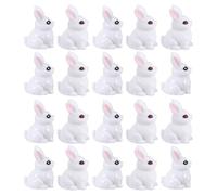 NIYANGLE 20pcs Mini Resin Easter Bunny Figures Realistic Small Rabbit Cake Toppers with Male and Female Bunnies Spring Terrarium and Fairy Garden Micro Landscape Decorations