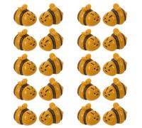 NIYANGLE 20pcs Miniature Resin Bee Figures Flatback Craft Embellishments in Yellow for Bee Themed Craft Decorations and Moss Terrariums, Resin Animal Accessories for Crafters and Garden
