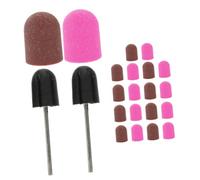 NIYANGLE 20pcs Nail Drill Bits Kit Sanding Discs for Nail Art Manicure Sanding Caps Long Band in Colors for Gel Polish Removal