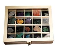 NIYANGLE 20Pcs Natural Minerals Crystals Collection Irregular Stone Samples for Educational Use Unique Geology Teaching Tool for Collectors and Decor