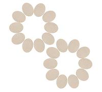 NIYANGLE 20pcs Oval Wood Slice Ornaments 6x4.5cm Mini Wooden Hollow Stitching Boards for DIY Cross Stitch Hanging Decorations Suitable for Christmas and Home Décor