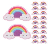 NIYANGLE 20pcs Rainbow Shape Nail Files Eva Material High Efficient Trimming Nails Manicure Tools for Daily Manicures and Designs