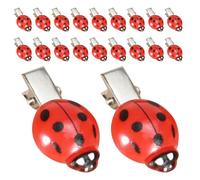 NIYANGLE 20pcs Seven-spotted Ladybug Mini Hair Clips Lightweight Plastic Cartoon Barrettes Fun Festival Hair Accessories for School and Party