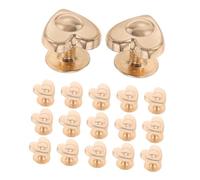 NIYANGLE 20pcs Small Heart Shape Screwback Rivets for Leather Craft Decorative Replacement Purse Feet for Bags and Accessories Easy Installation for Durable Repair