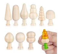 NIYANGLE 20pcs Unfinished Wooden Mini Trees: Blank DIY Graffiti Wooden Tree Unfinished for DIY Crafts and Christmas Easter Decorations