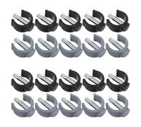 NIYANGLE 20pcs Walker C Shape Clips and C Clamp Latch Pins for Crutches and Canes, 22mm Tube Diameter, 25mm Pin Length, Black Grey Walker and Cane Accessories for Senior Mobility Support