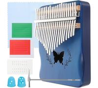 NIYANGLE 21 Keys Thumb Piano Kalimba with Arc Design and No Bad Voice Quality, Plastic Handheld Musical Instrument, Blue Portable Mbira for Beginners and Music Enthusiasts