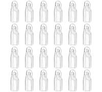 NIYANGLE 24 Pcs Clear Blind Wand Tip Hooks Replacement Curtain Rod Connectors Unique Shape Curtain Hanging Hooks for Vertical Blinds Repair and Replacement for Home and Office
