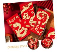 NIYANGLE 24PCS Chinese Year Red Envelopes Year Snake Gold Foil Lucky Money Packets Feng Shui Hong Bao Traditional Red Gift Bags for Spring Festival Celebration