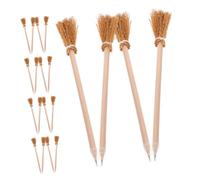 NIYANGLE 24Pcs Halloween Witch Broom Pencils Set, Mini Broomstick Pens for Teens Adults, Spooky Stationery Party Favors for Classroom and Home Decor