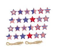 NIYANGLE 24pcs Independence Day Hanging Star Ornaments Fade-resistant Patriotic Decorations for July Party Supplies Usa Flag Themed Decor for Home Office and Outdoor Celebrations