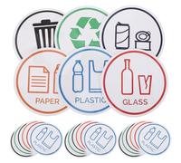 NIYANGLE 24pcs Self-adhesive Recycling Stickers for Garbage and Trash Cans, Sturdy Pvc Material Longterm Legibility, Suitable for Hotels and Community Areas, for Kitchen and Office Use