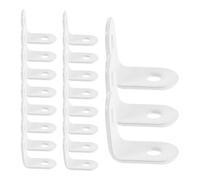 NIYANGLE 24pcs Small White Stainless Steel Right Angle Brackets for Wood, Heavy-Duty Load Bearing and Wear Resistant L-Shaped Corner Braces, for Cabinet Assembly and Reinforcing Storage
