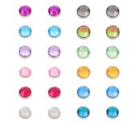 NIYANGLE 24pcs Wine Glass Identifiers Magnetic Wine Glass Markers Acrylic Odorless Creative Colorful Crystal Design for Cocktails in Western Restaurants and Company Activities Random Color