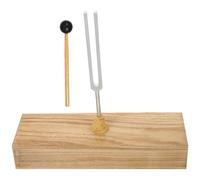 NIYANGLE 256Hz Metal Tuning Fork with Wooden Base and Hammer for Physical Acoustic Experiments, Educational Resonance Tuning Fork Instrument Set for Science Teaching and Sound Testing