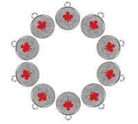NIYANGLE 25pcs Canada Flag Charms for DIY Bracelets Maple Leaf Pendant Jewelry Alloy Keychain Accessories Patriotic Souvenir for Canada Day Decorations