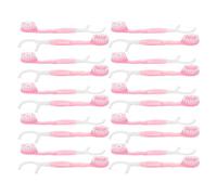 NIYANGLE 25pcs Portable Disposable Toothbrushes with Toothpaste, Floss, Toothpick Tongue Scraper, Soft Bristle Mini Travel Toothbrush Set, Peach Flavor, Single Use Oral Care